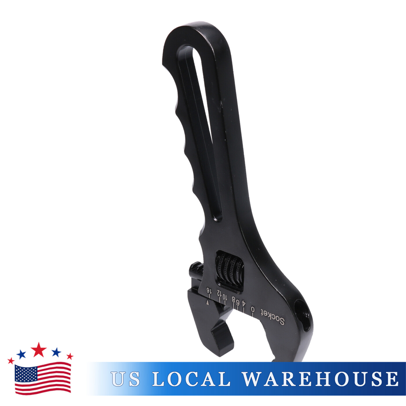 Black Adjustable Wrench Aluminum Tool Spanner Fit For Hose End Fitting 3AN-16AN