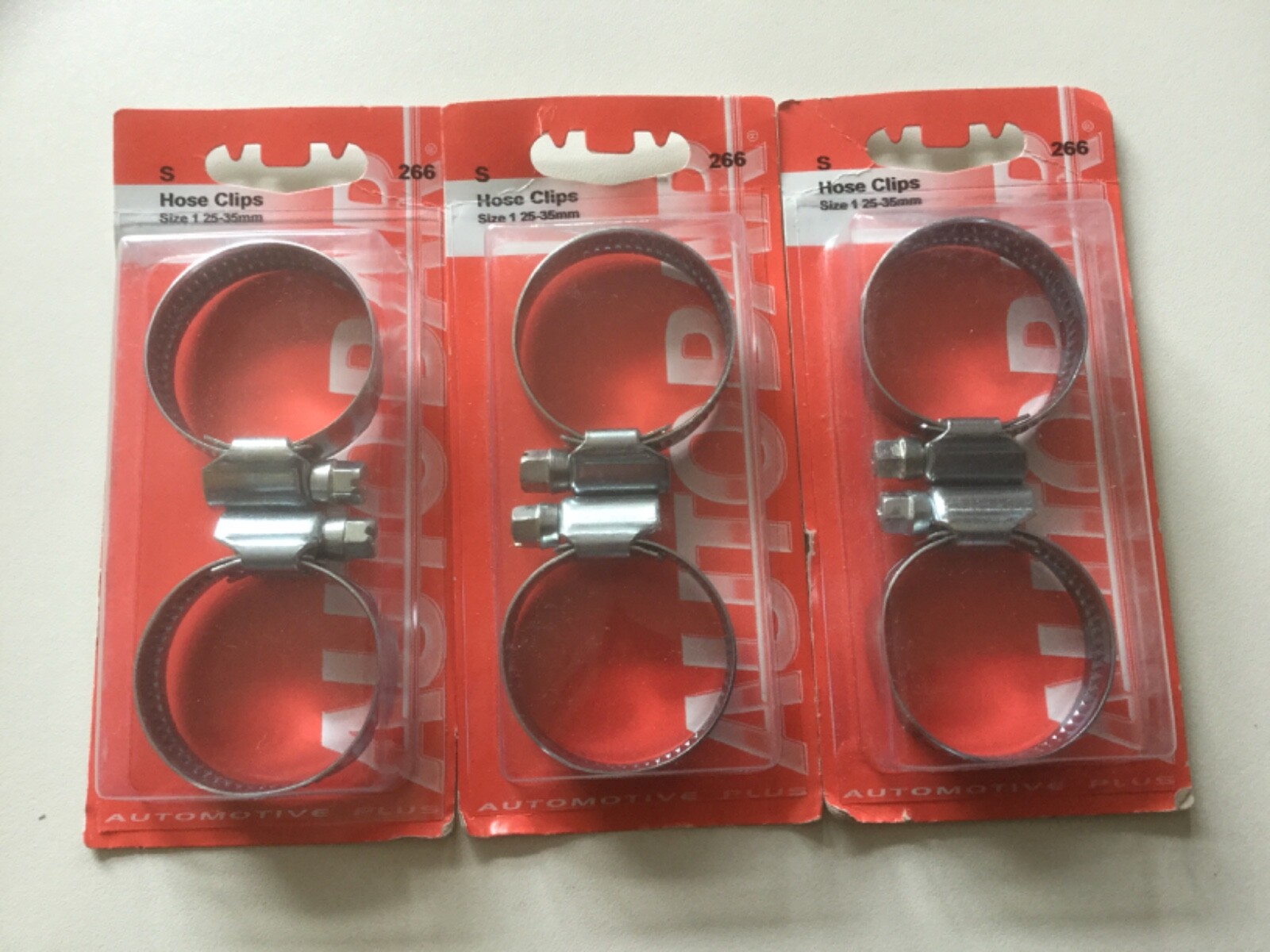 3 PACKS OF 2 AUTOBAR HOSE CLIPS SIZE 1 25-35mm