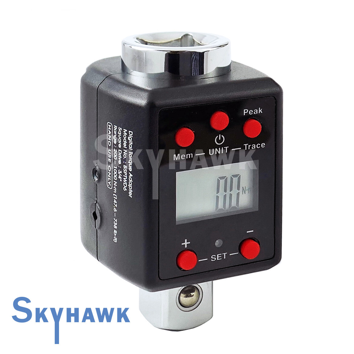3/4″ Dr. Digital Torque Wrench Adaptor Micro Meter Unit LED 738 f/lb Microtorque