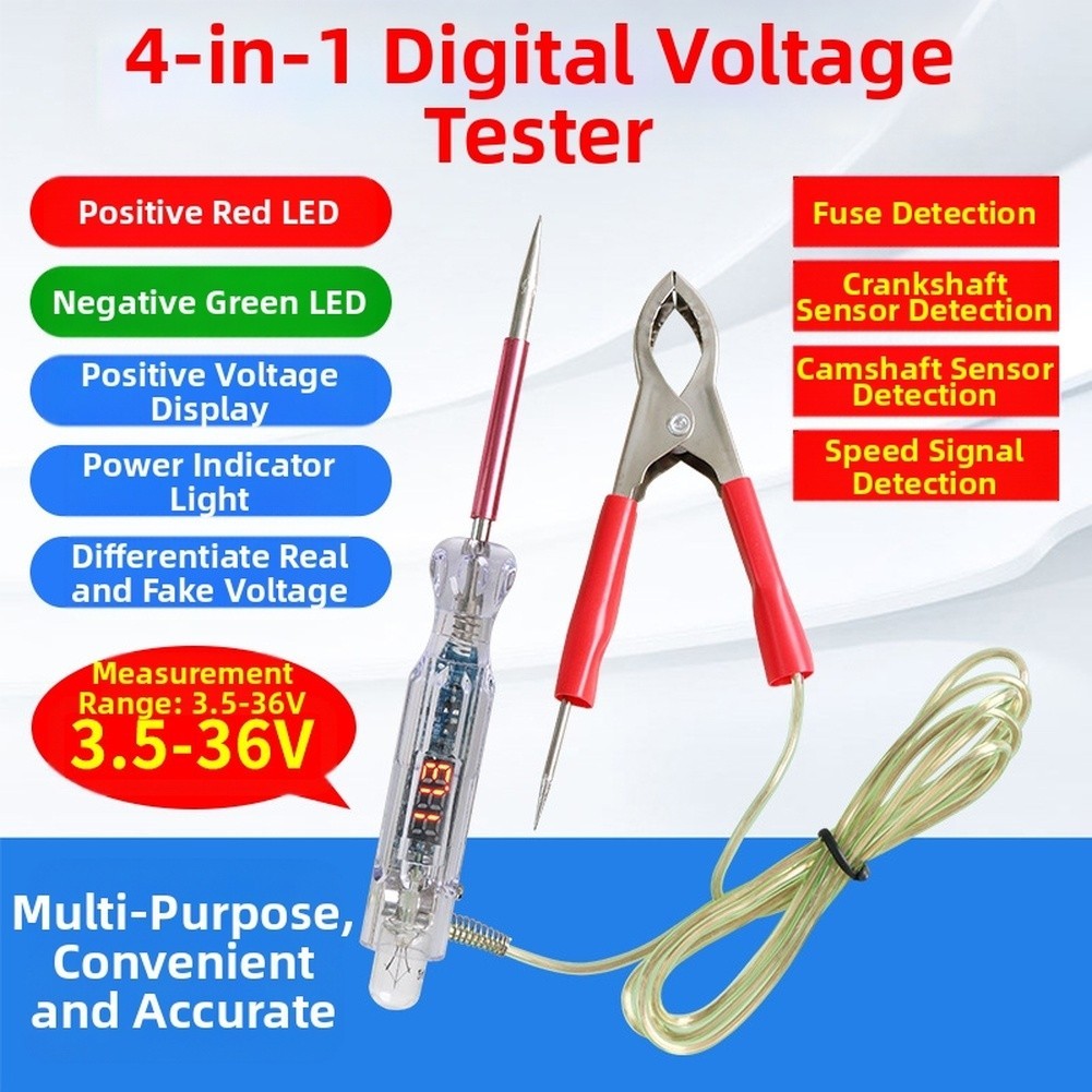 Digital Voltage Tester Pen with LED Lights for Safe For Car Voltage Testing