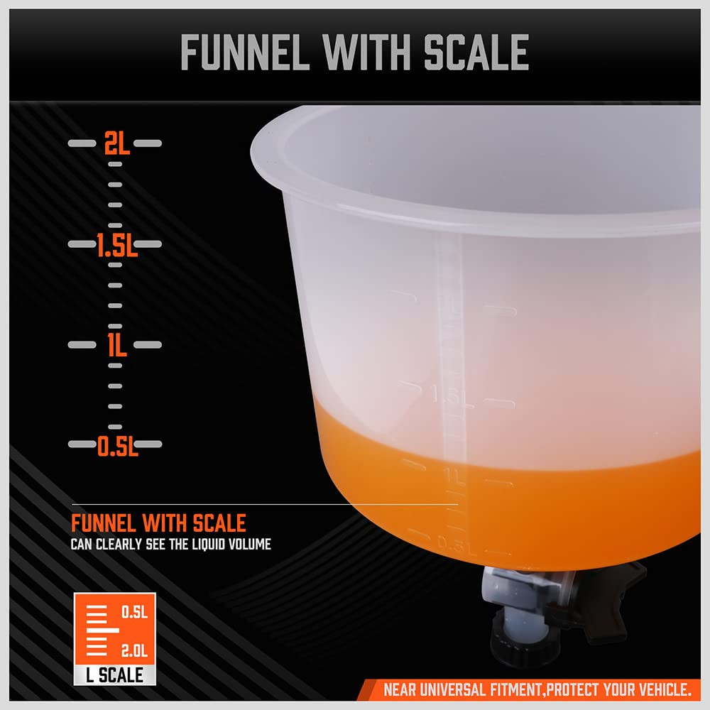 No-Spill Coolant Funnel Kit with Valve Switch, Radiator Bleeder Funnel Kit