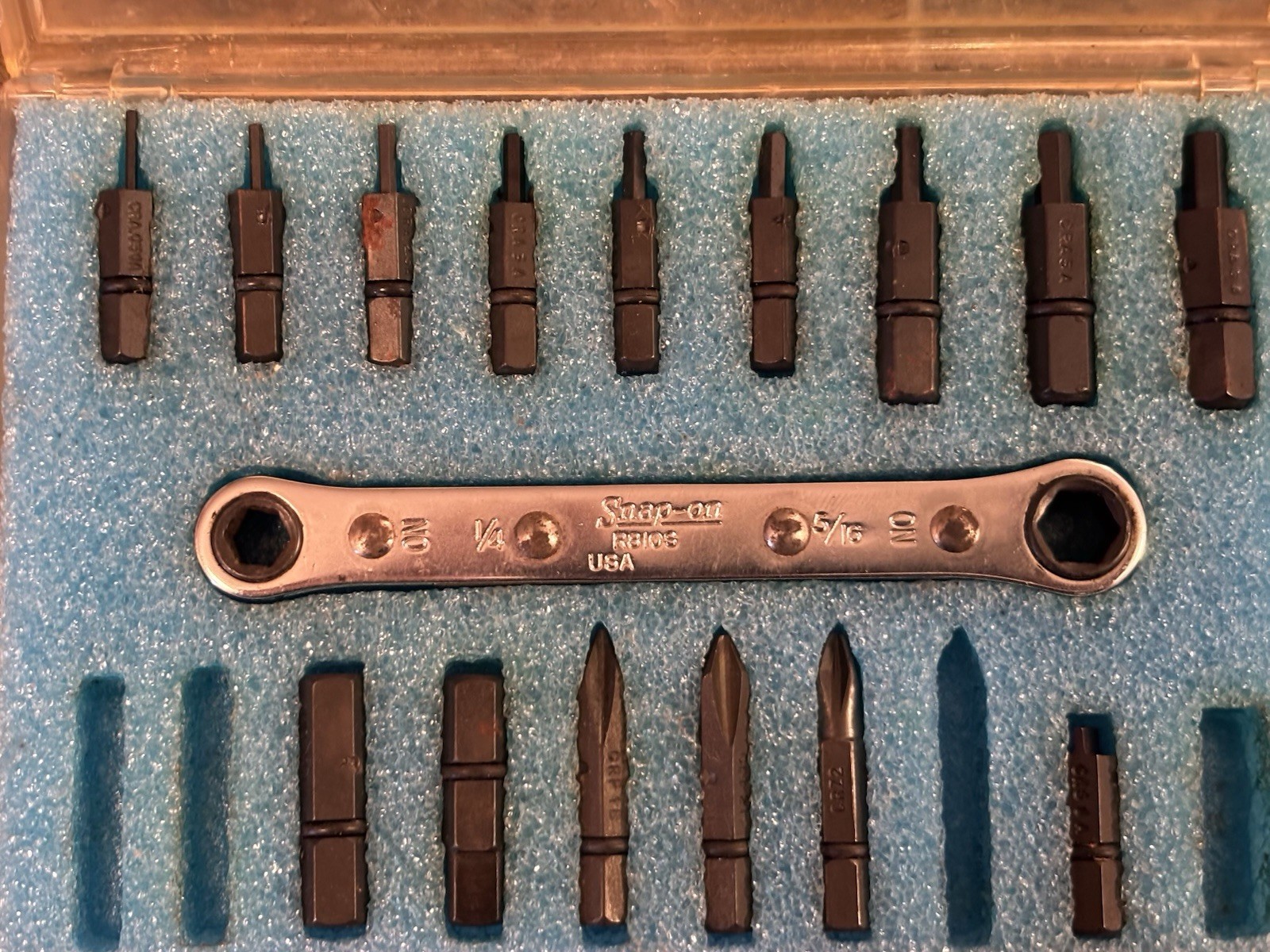 Rare Snap-On Offset Ratcheting Box Wrench Set CRA180BK