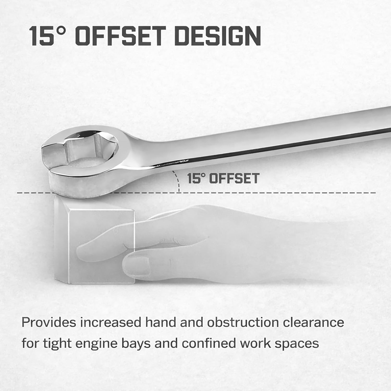 8-Piece 9-17mm Flare Nut Wrench Set with 15-Degree Offset for Mechanic Precision