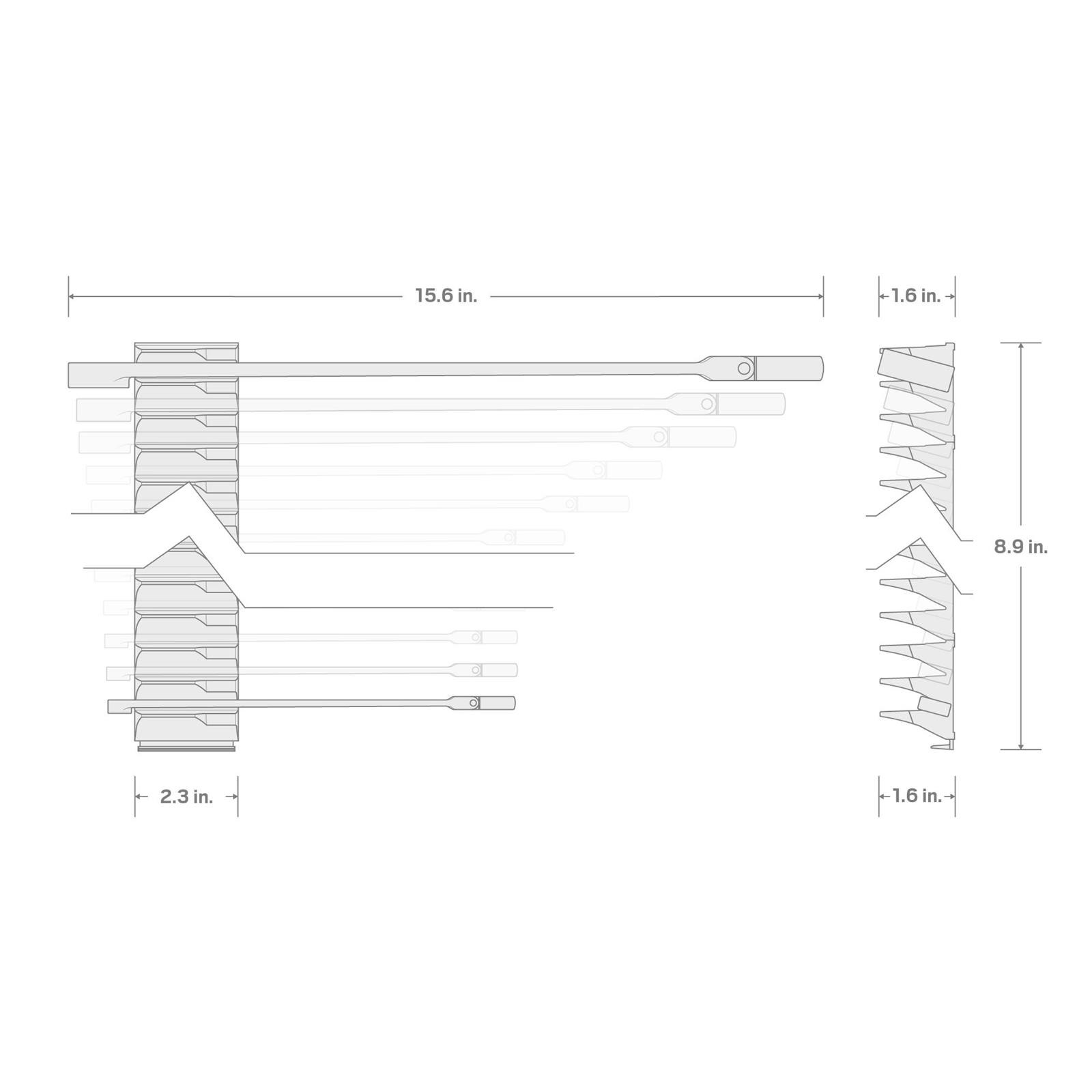 Tekton WRB95301 Long Fixed/Flex Head 12-Point Ratcheting Set