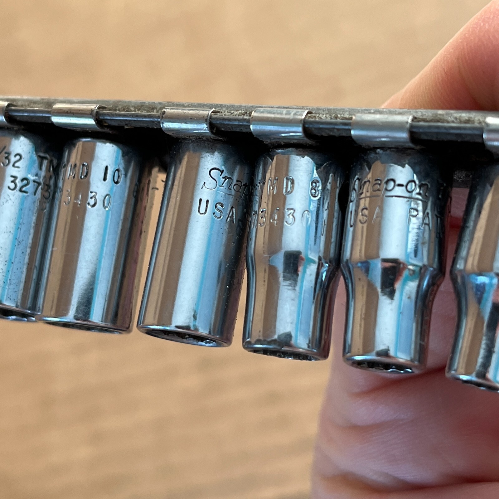 Snap On 1/4″ Drive SAE 6 Pt Socket Set 10 pc TMD6,7,8,9,10,11,12,14,16,18 9/16″