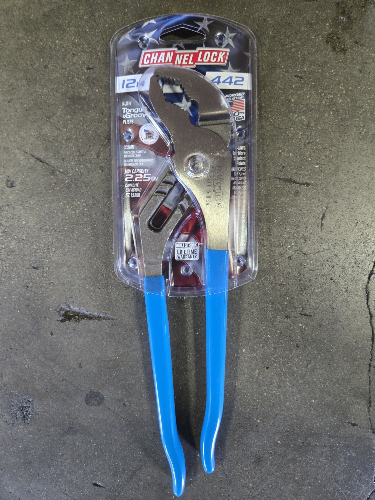 Channellock 442 12-Inch V-Jaw Tongue & Groove Plier