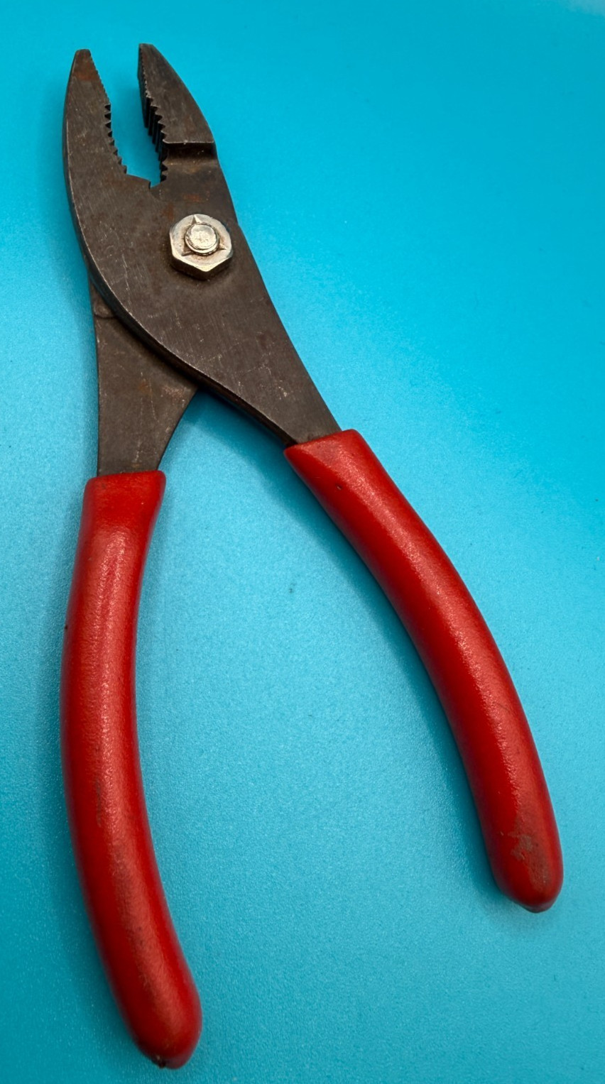 SNAP-ON 46ACP 6 1/2″ SLIP JOINT PLIERS RED GRIPS Free Shipping