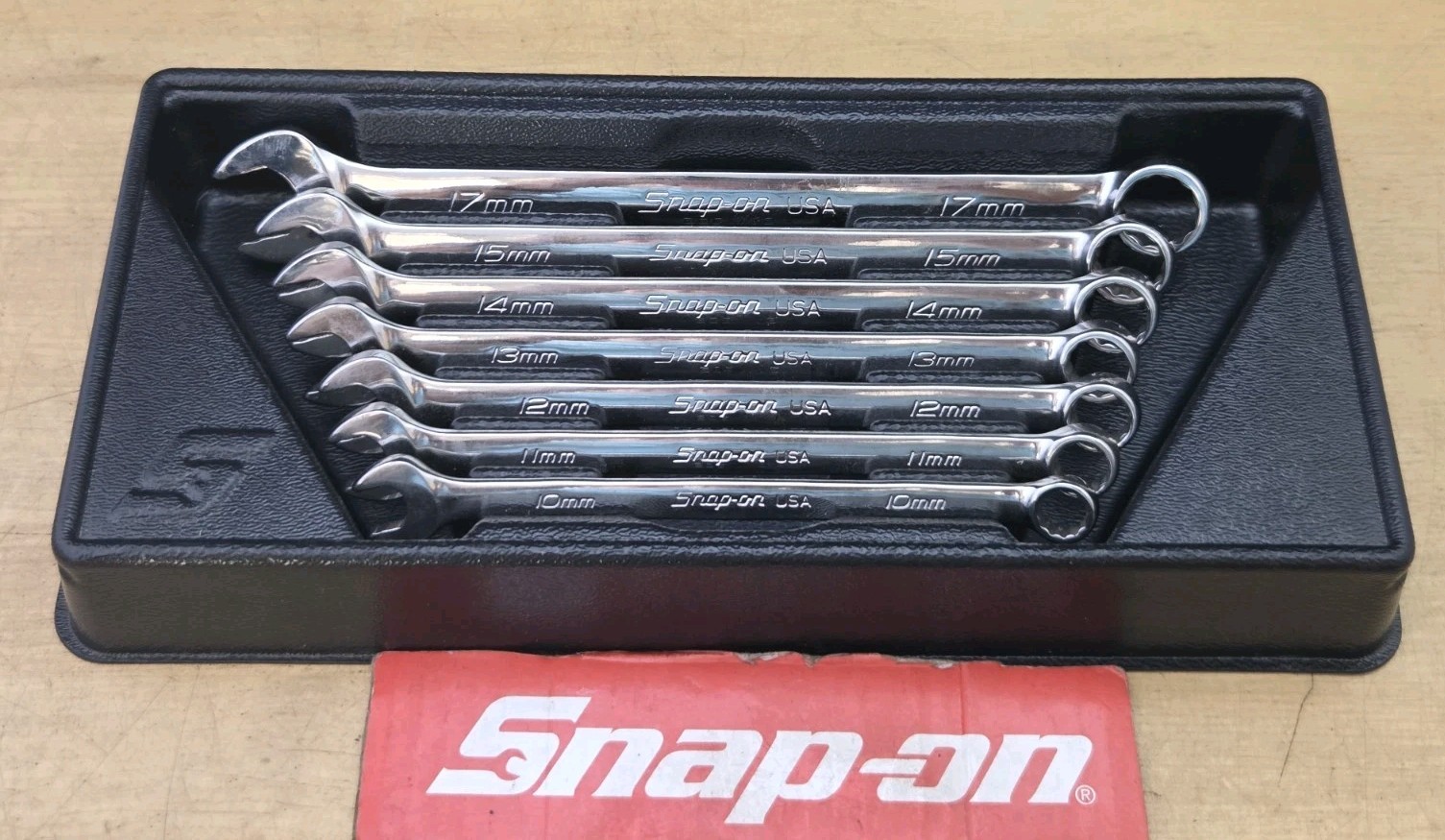 New Snap On SOEXM707 – 7 Pc 12 Pt Flank Drive Plus Combination Wrench Set