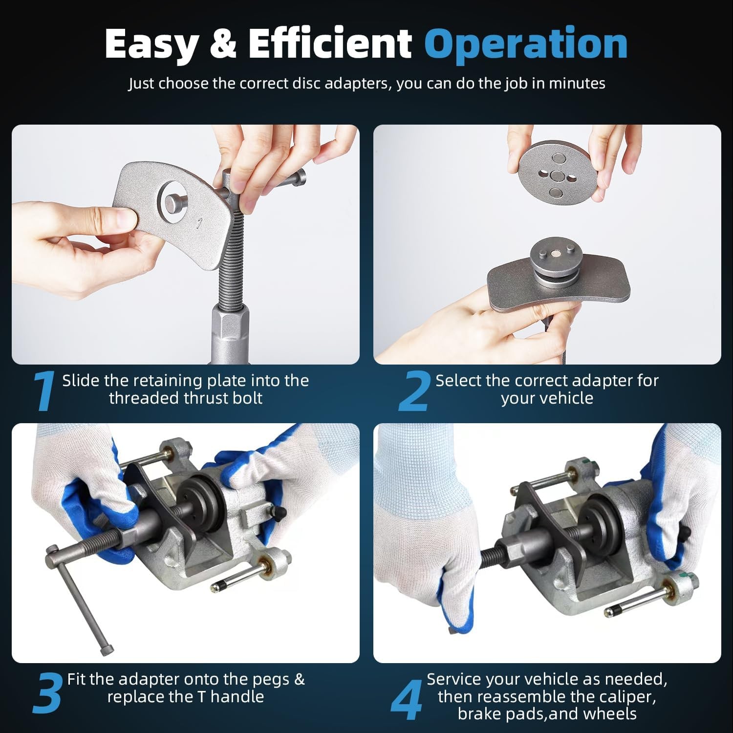 35X Universal Heavy Duty Car Disc Brake Caliper Piston Rewind Wind Back Tool Kit
