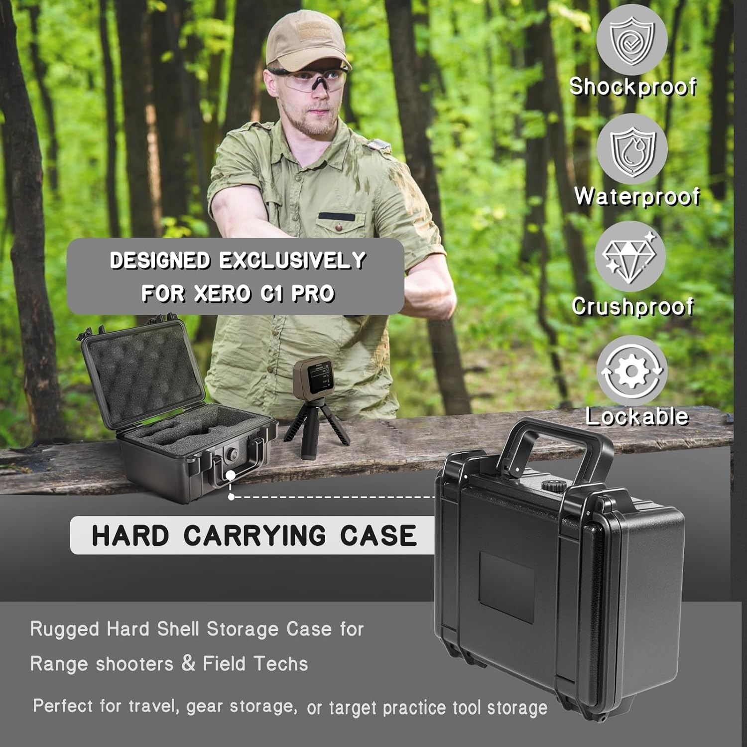 Heavy Duty Shockproof Hard Carrying Case for Garmin Xero C1 Pro Chronograph