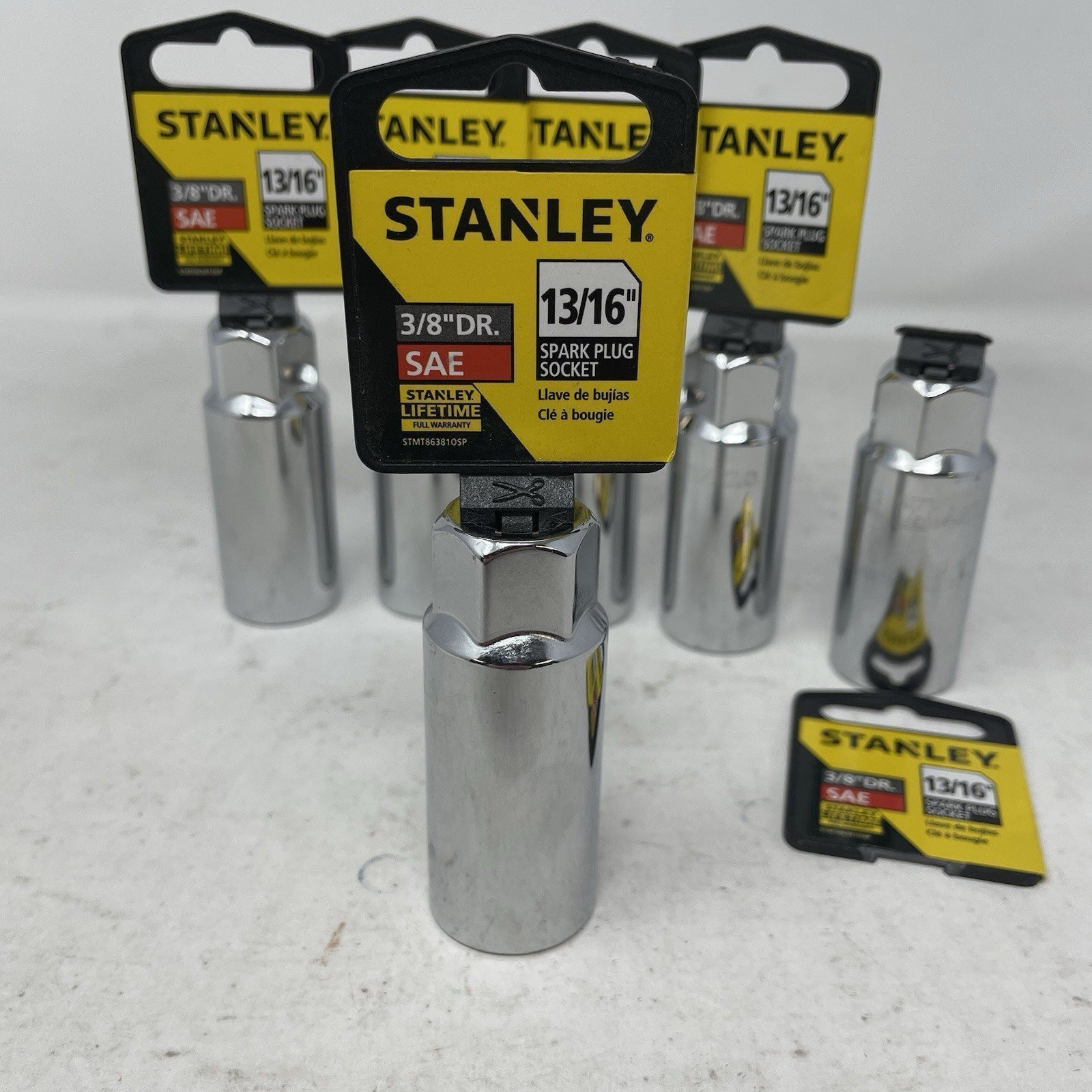 Stanley 3/8″ Drive SAE 13/16″ Spark Plug Socket 86-381 *Lot of 6*