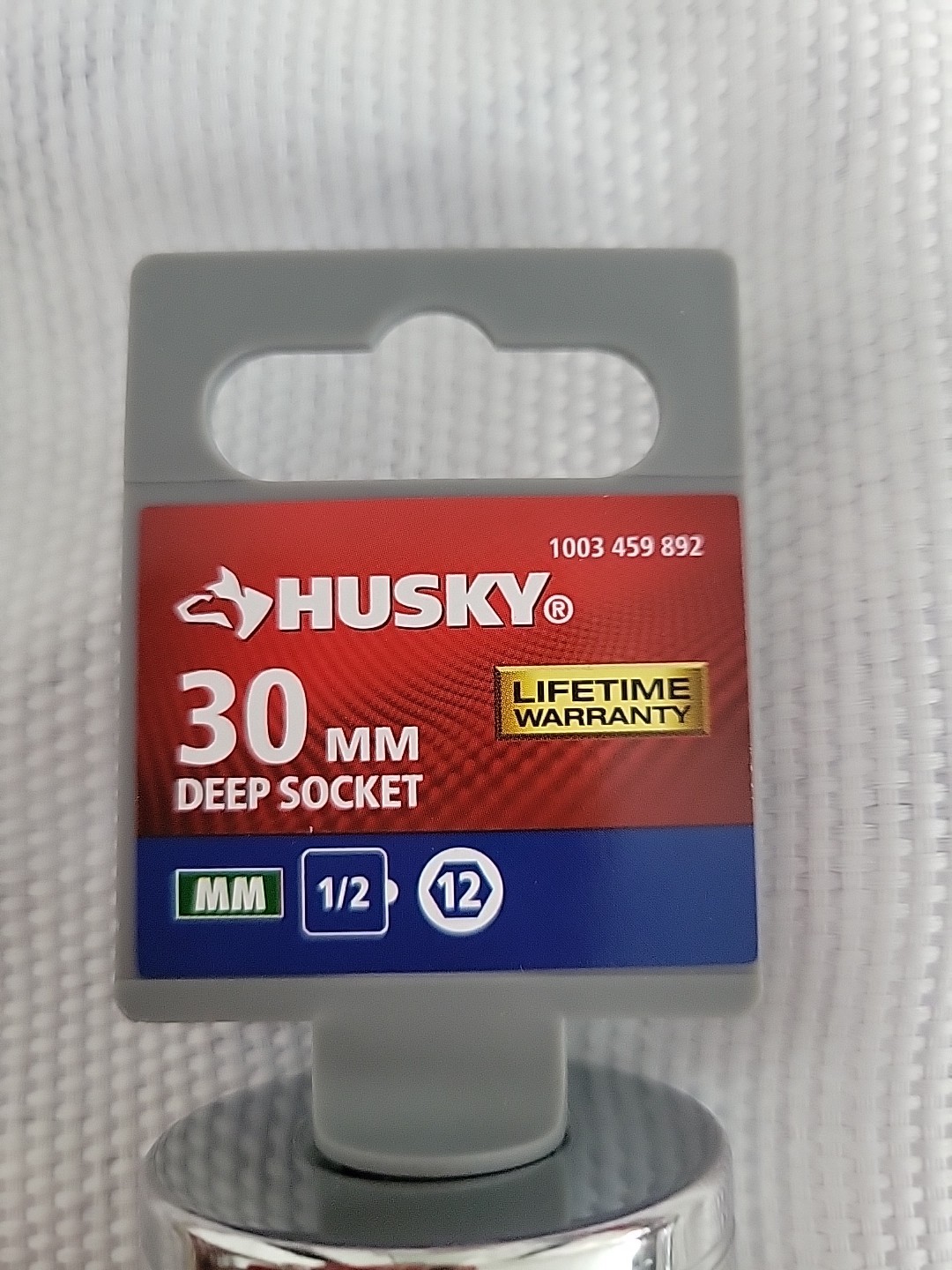 Husky 1/2 in. Drive 30 mm 12-Point Metric Standard Socket Chrome Polished