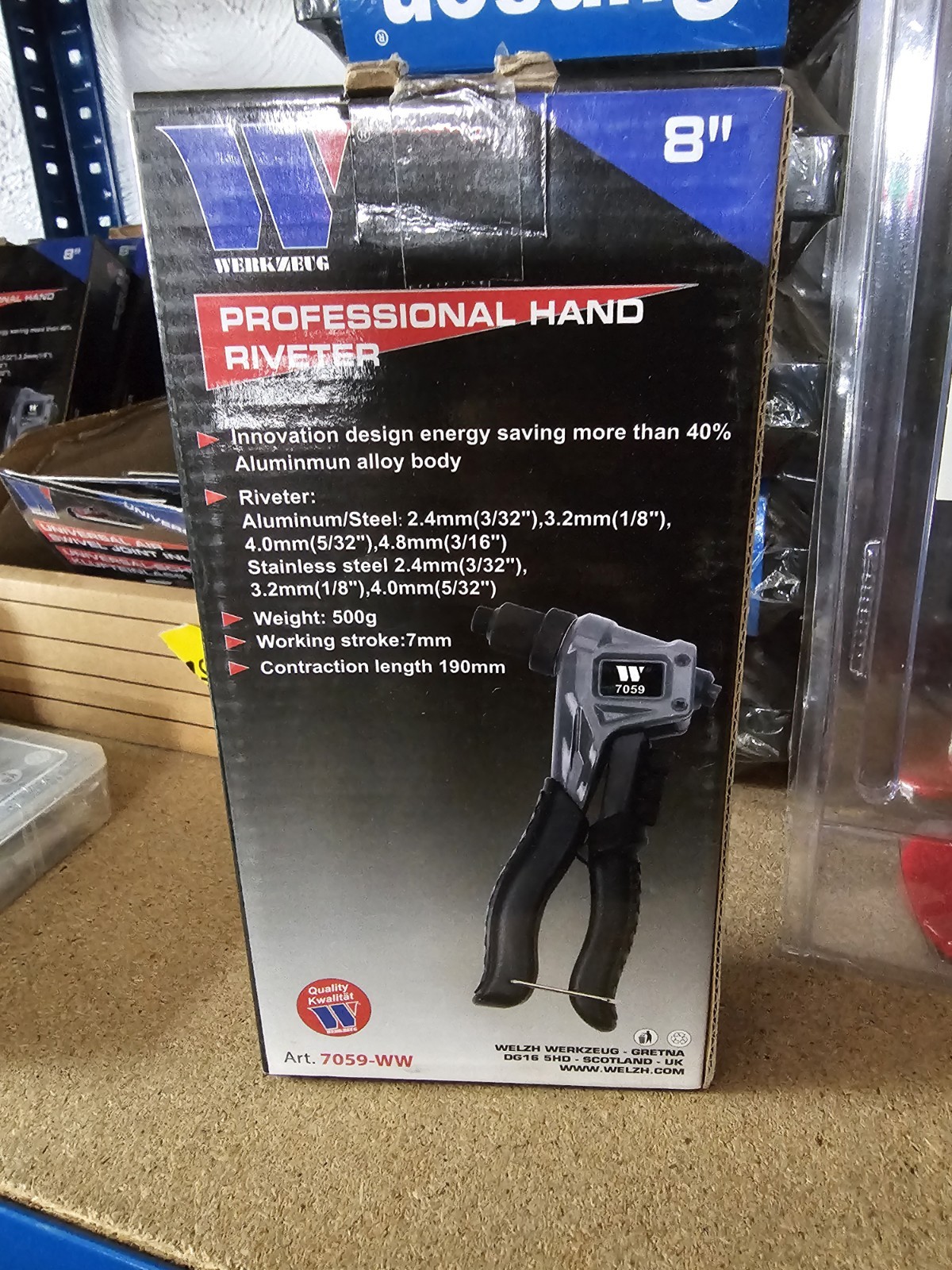 Welzh Werkzeug Professional Hand Riveter Aluminium Copper Steel 7059-WW