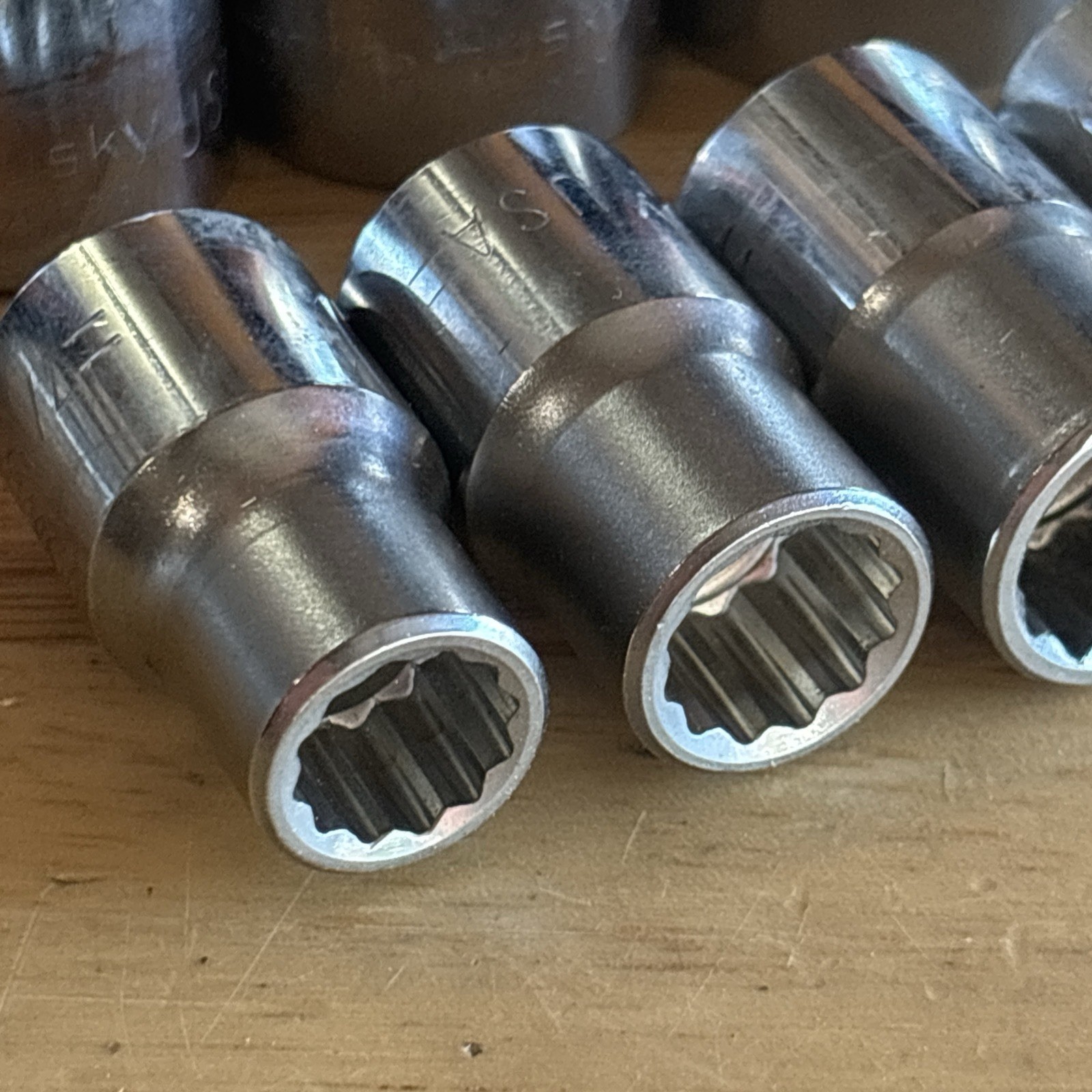 Husky SAE Shallow Socket Set 1/2″ Drive 12 Point 7/16″ to 1-1/4″ Vtg USA READ