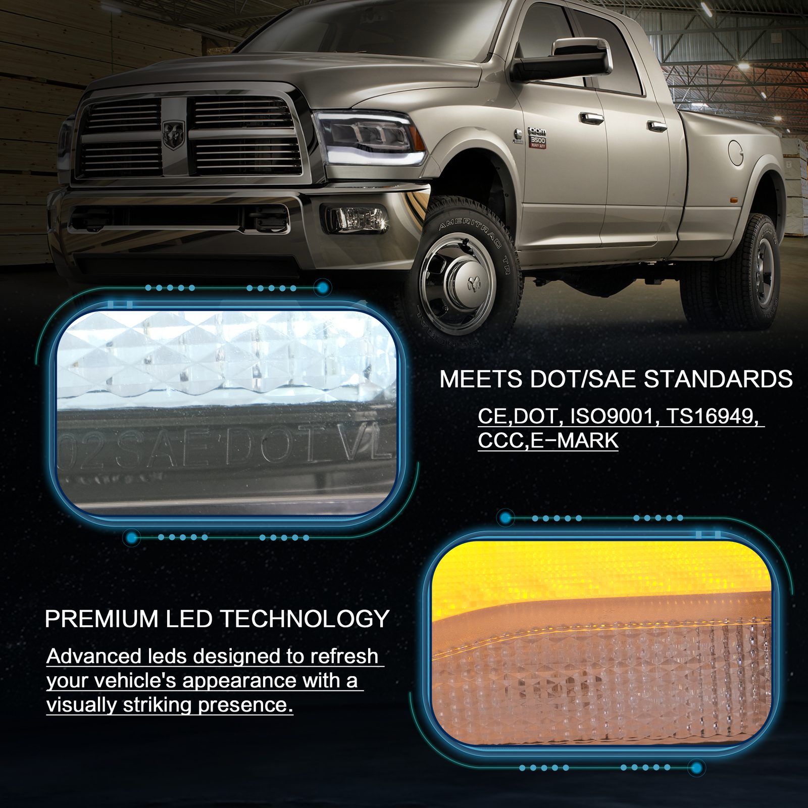 2PCS VLAND LED Projector Headlights For 2009-2018 RAM 1500 2500 3500 Sequential