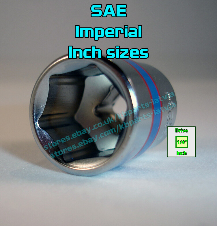 Set of 9 pcs 1/4” Drive 6 Point SAE Imperial Inch Standard Socket 6pt KING TONY