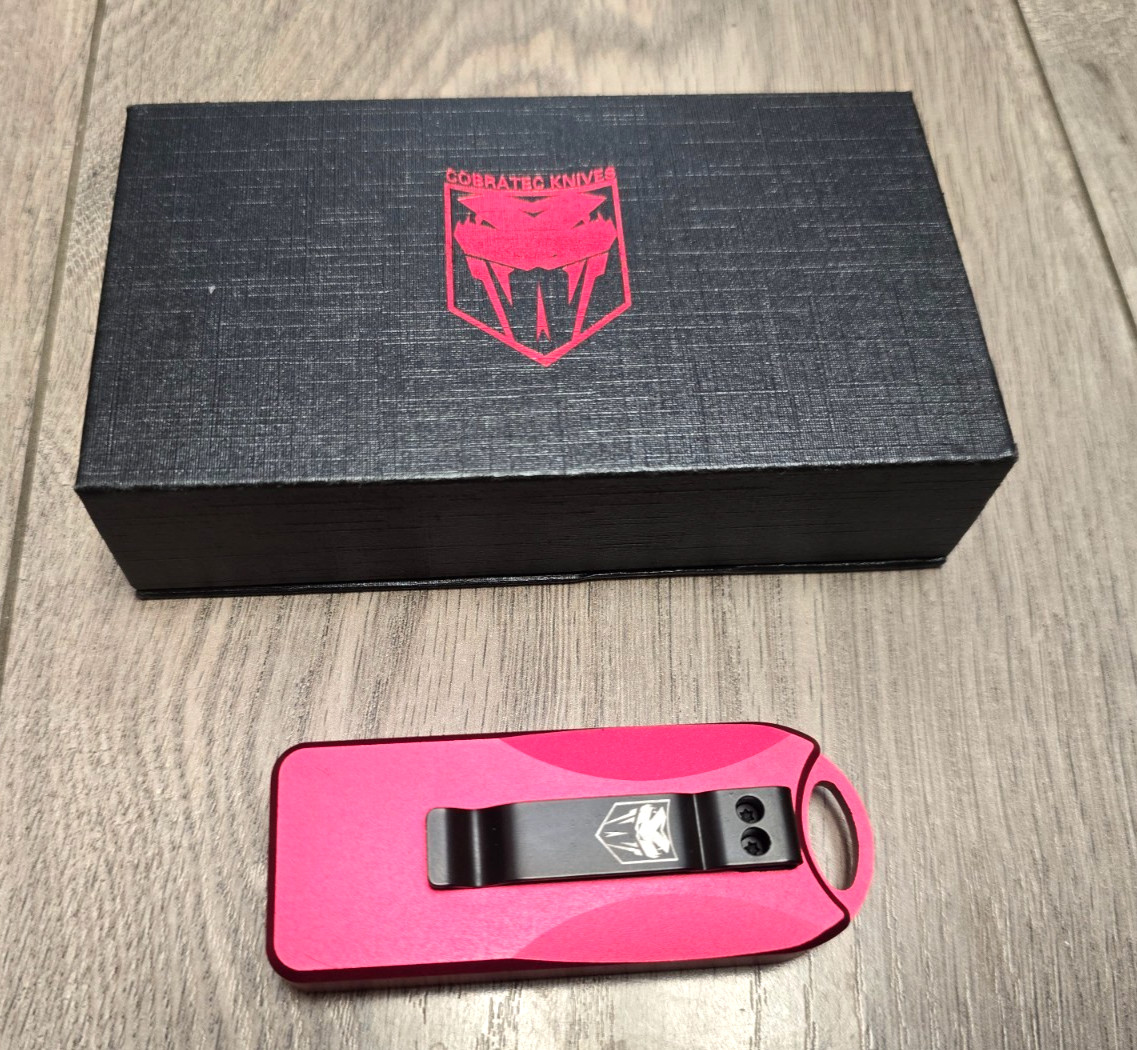 Cobratec OTF Bottle Opener w/ Pocket Clip, RED #CTOTFBORD