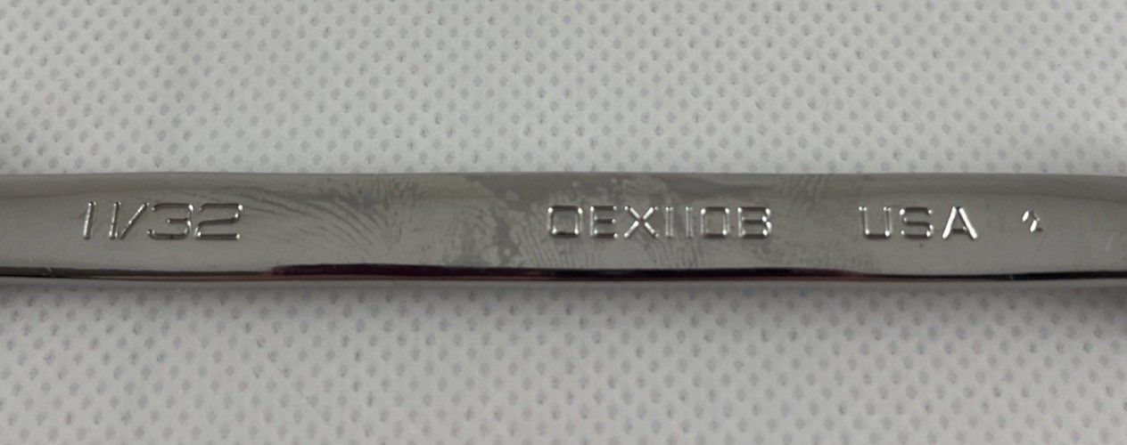 Snap On Tools OEX110B Short Chrome Combination Wrench 11/32” 12PT SAE