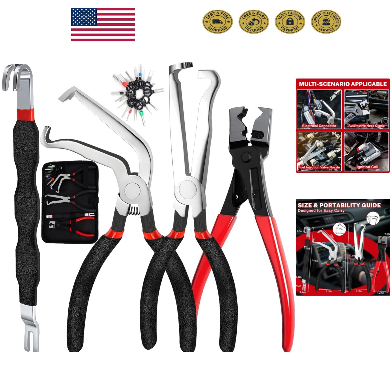 Complete 5-Piece Electrical Pliers Set – Non-Slip Grip for Precision Removal
