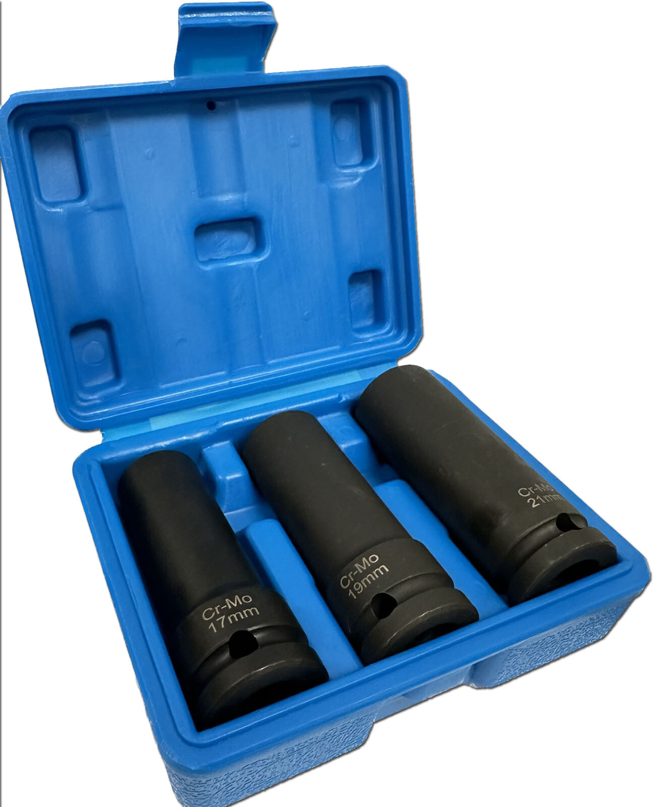 3pcs 1/2″ Dr. Damaged Wheel Lug Nut Removal Impact Socket Cr-Mo 17mm 19mm 21mm