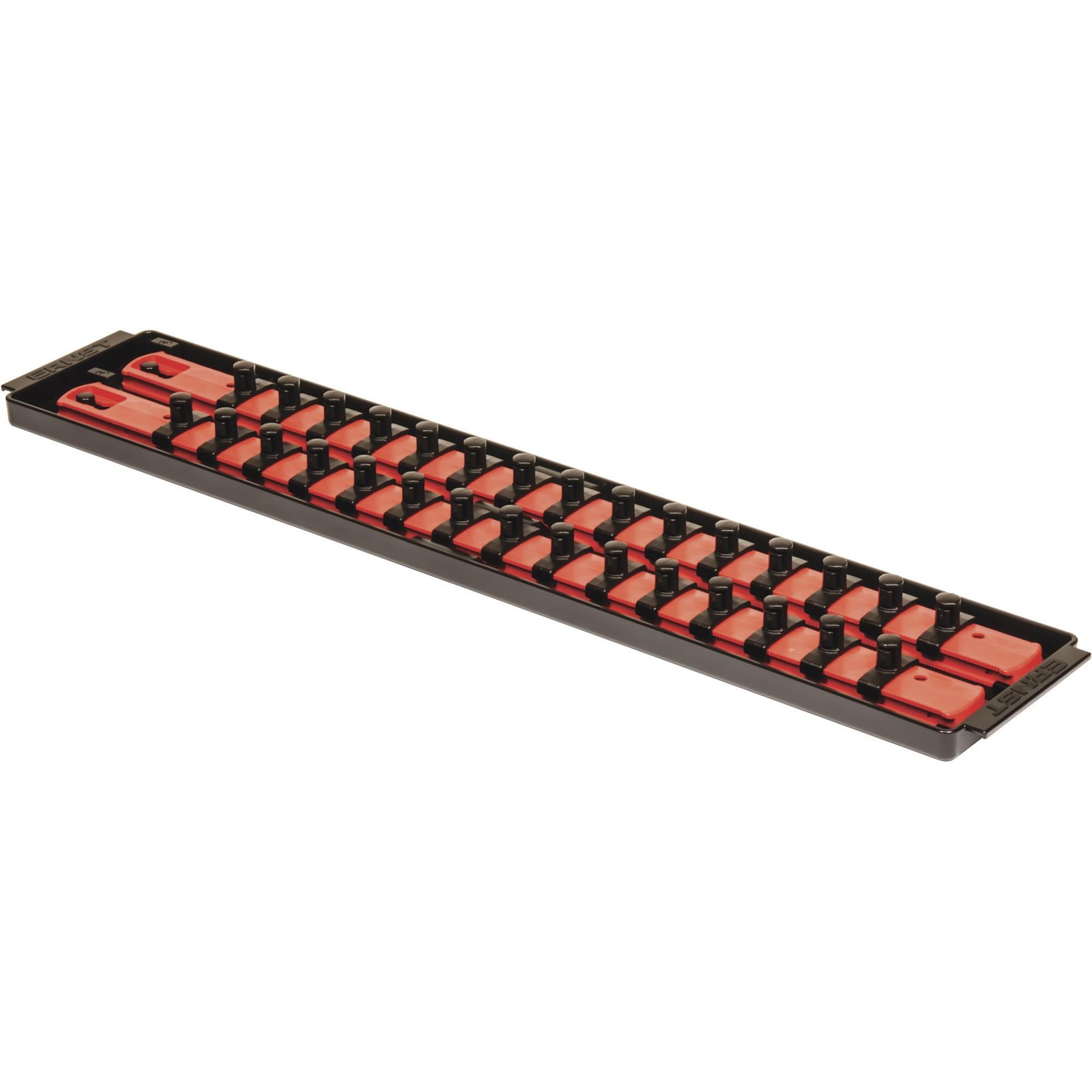 Socket Organizer 3/8 Drive 19 Inch 2 Rail Red Ernst 8453 Manufacturing Boss Tray