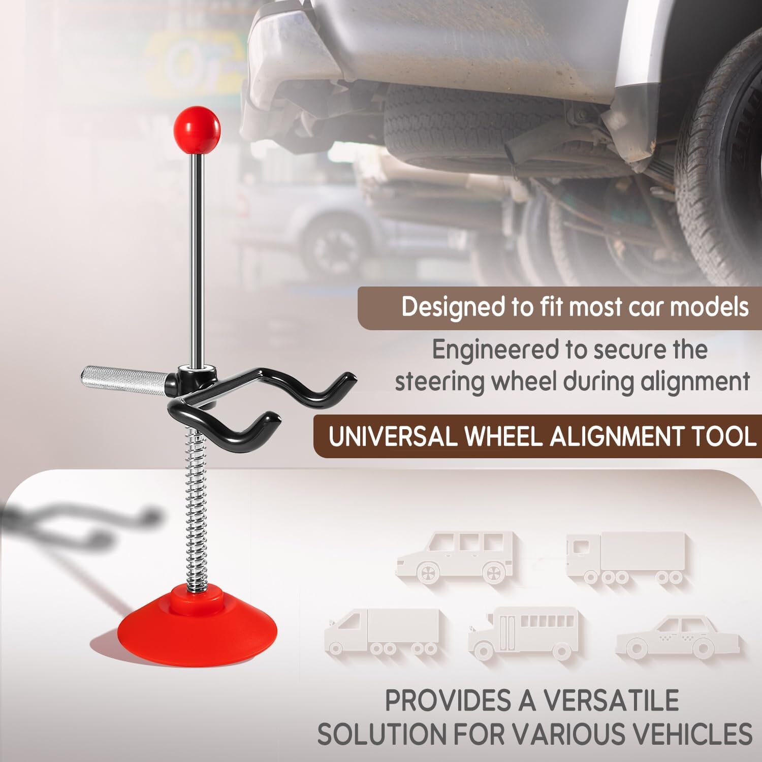 14» Adjustable Alignment Car Steering Wheel Holder Tool for Truck/Buses/Vans
