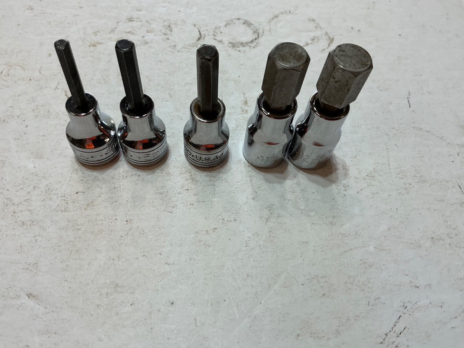 S-K tools 6 pc 3/8″ dr metric hex bit socket set 4mm-12mm USA made