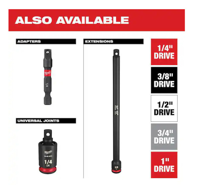 Milwaukee SHOCKWAVE Impact Duty 3/8″ Drive 7/16″ Deep 6 Point Socket – Pack of 1
