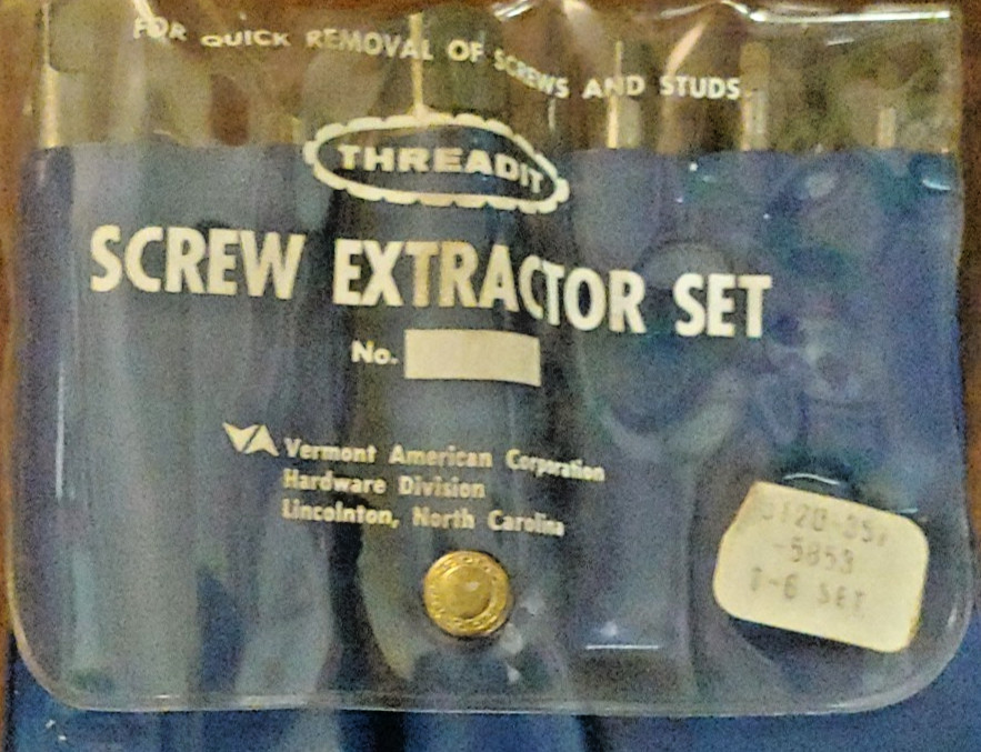 Vermont American/Threadit 6 Piece Extractor Set NO. 1-6, 3/32″ to 7/8″ USA