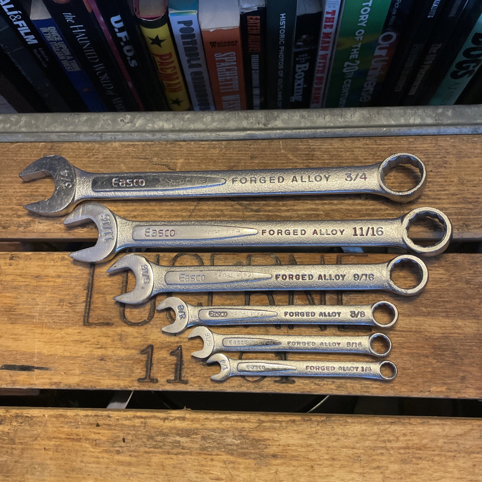 Vintage Easco 6 Piece SAE Wrench Set Combination 3/4” To 1/4″ Made IN USA LOT