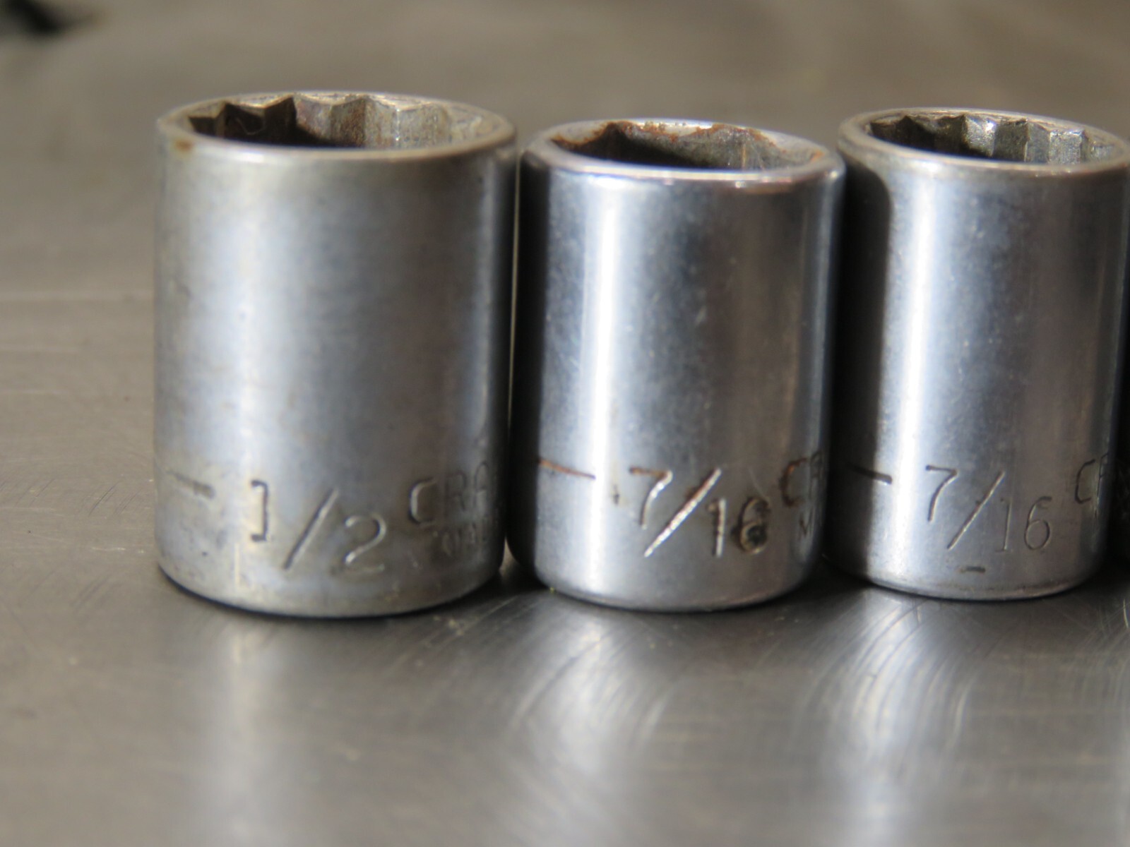 VINTAGE CRAFTSMAN USA 1/4 DRIVE SOCKET SET 1/2 7/16 11/32 5/16 3/16