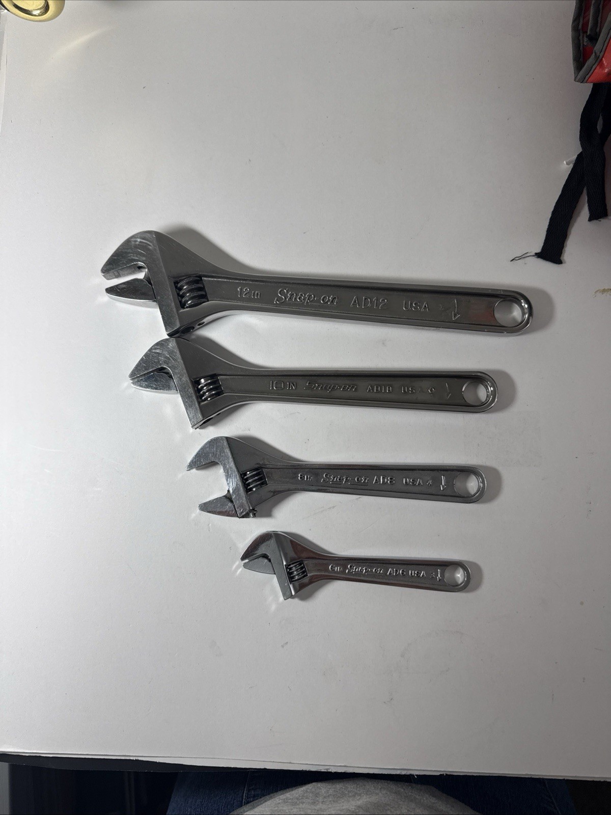 Snap-on Tools Old School USA MADE 4 Pc Adjustable Wrench Set 6″, 8″, 10″, 12″