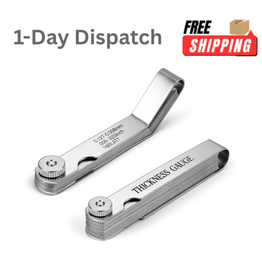 2pcs Feeler Gauges Set 32 Straight 16 Angled Blades SAE Metric Spark Plug Gap To
