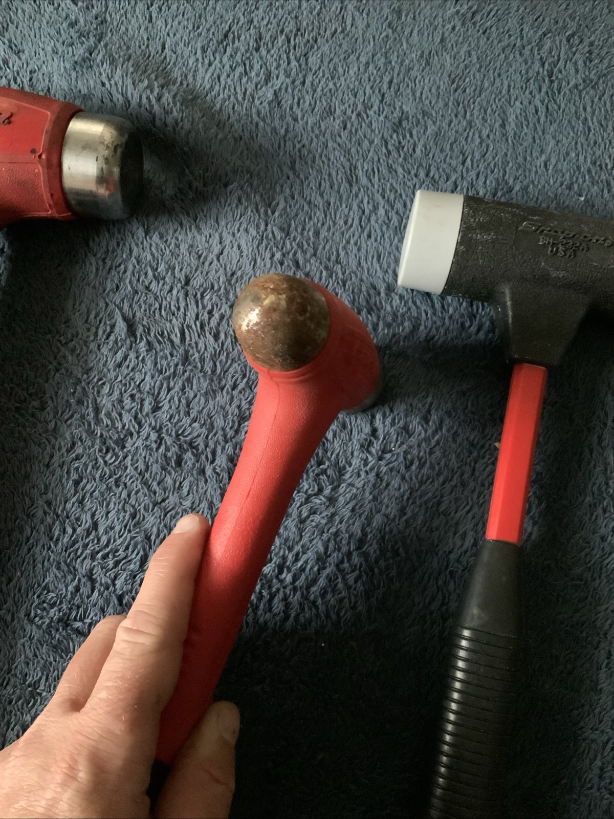 Snap On 3pc Hammer Set….see Pics….1 Has Surface Rust….