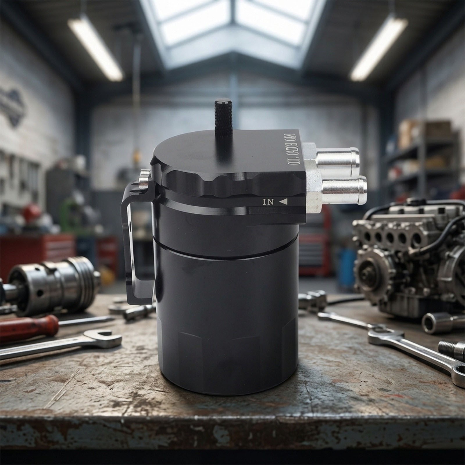 300ML Oil Catch Can with Steel Wool Filter for Car Engine Aluminum Body