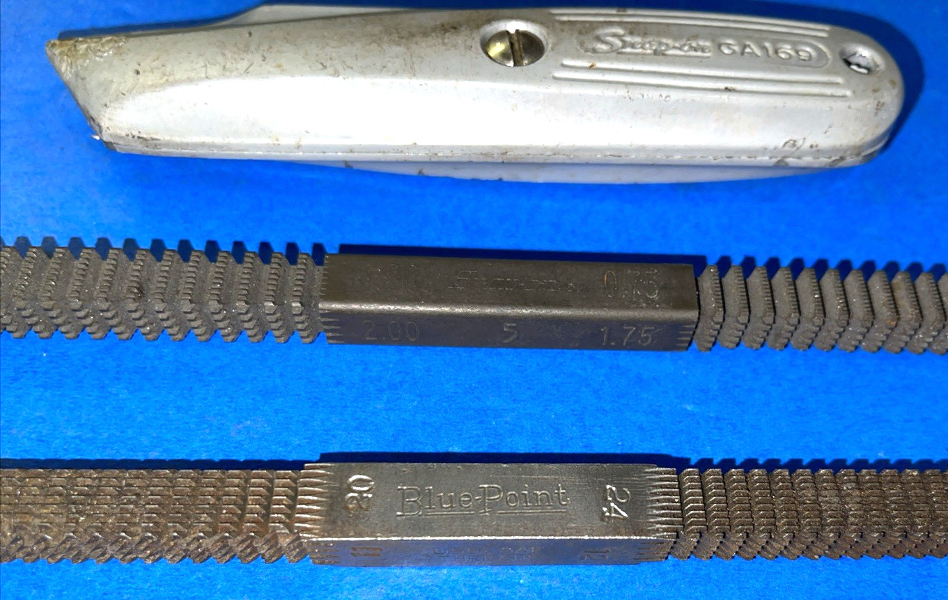 SNAP ON TOOLS 3 PIECE THREAD RESTORER FILES & UTILITY KNIFE