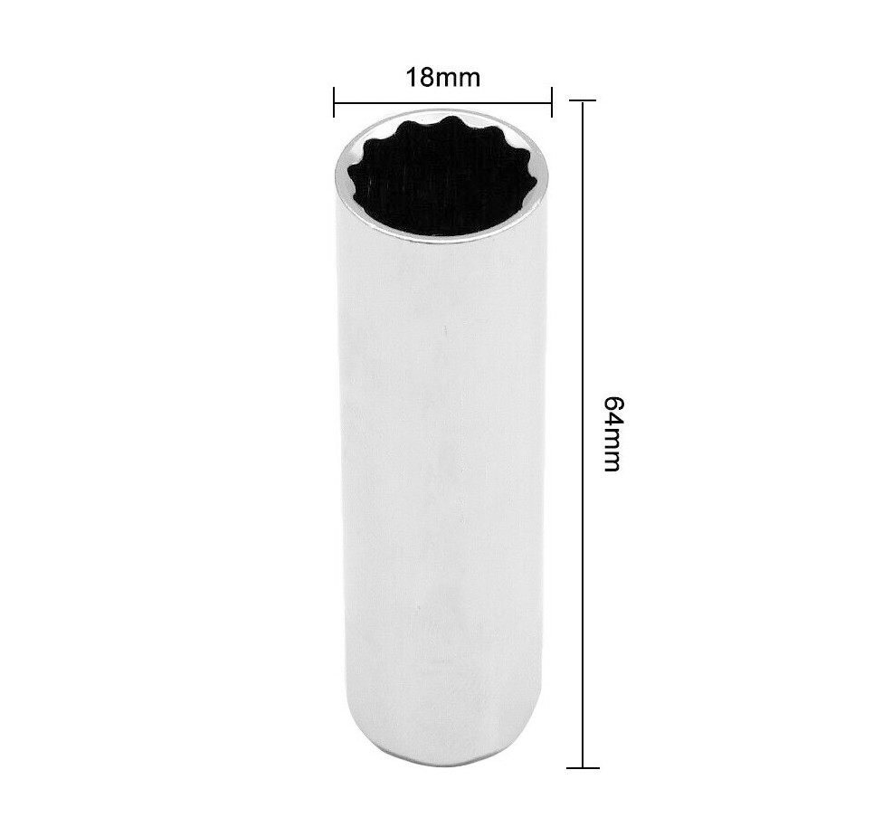 1X 14mm 3/8″ Drive 12 Point Spark Plug Socket Magnetic Retainer Thin Wall Sleeve