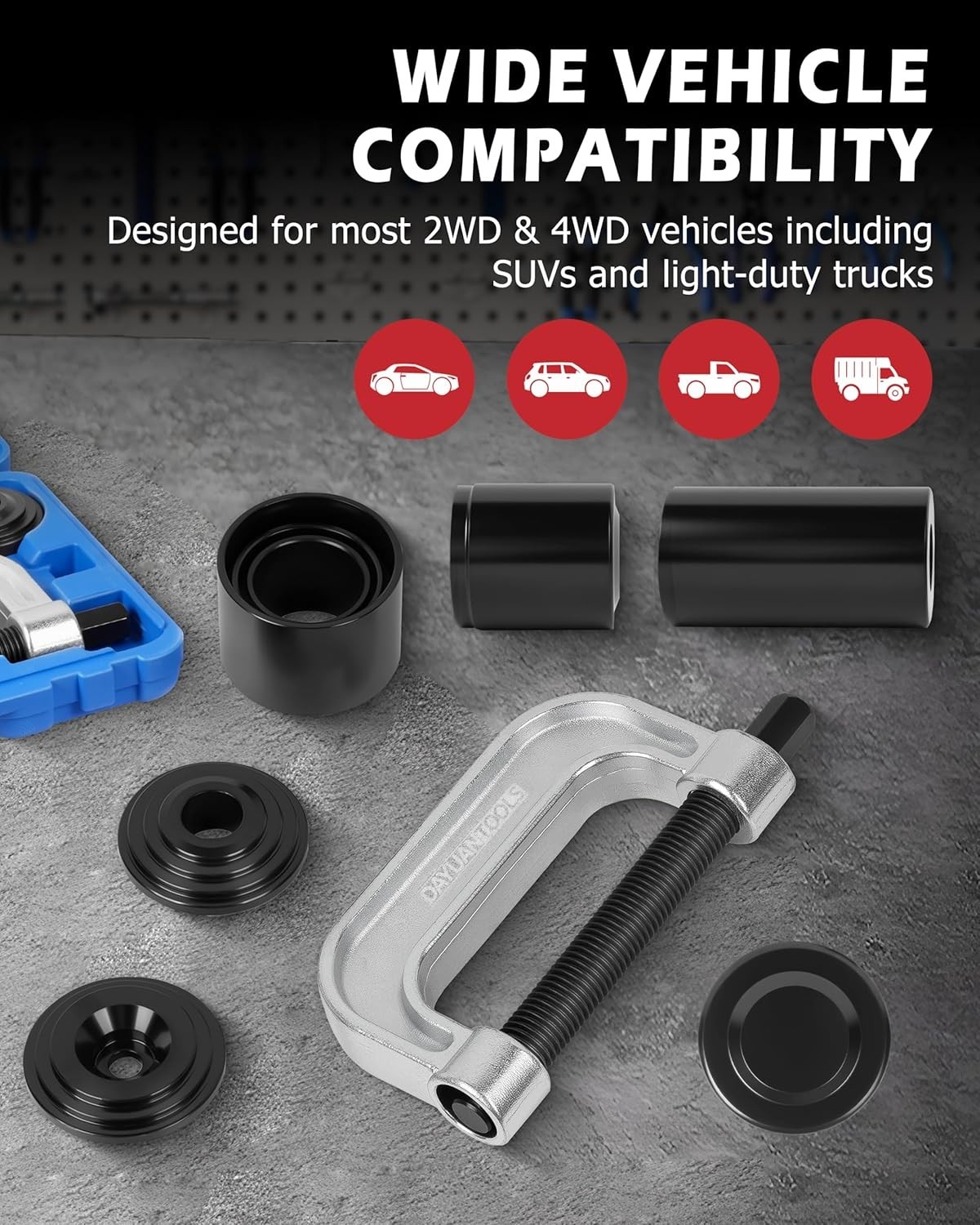 Compact Ball Joint Removal Tool Kit with Storage Case – Ideal for Auto Repairs