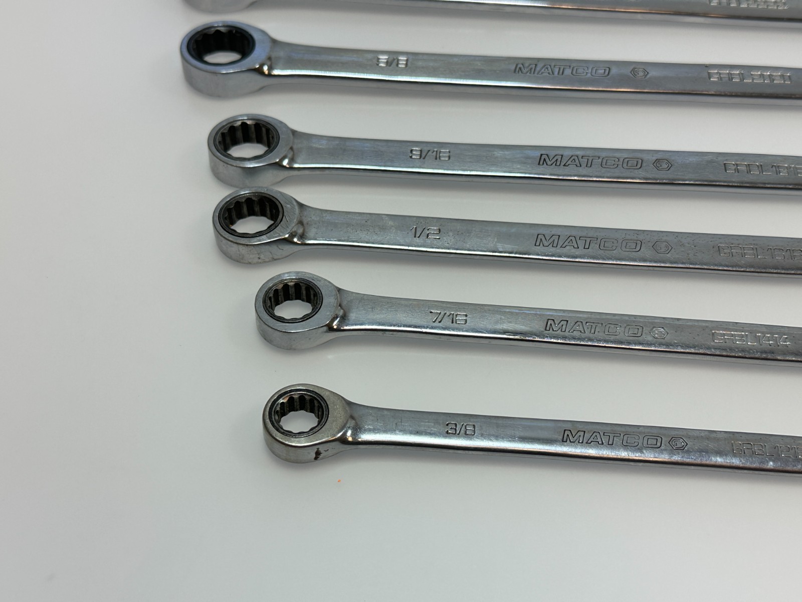 🇺🇸 Matco Tools USA SGRBL7T Pro Swing 7pc Box End Ratcheting Wrench Set, 12 Pt.