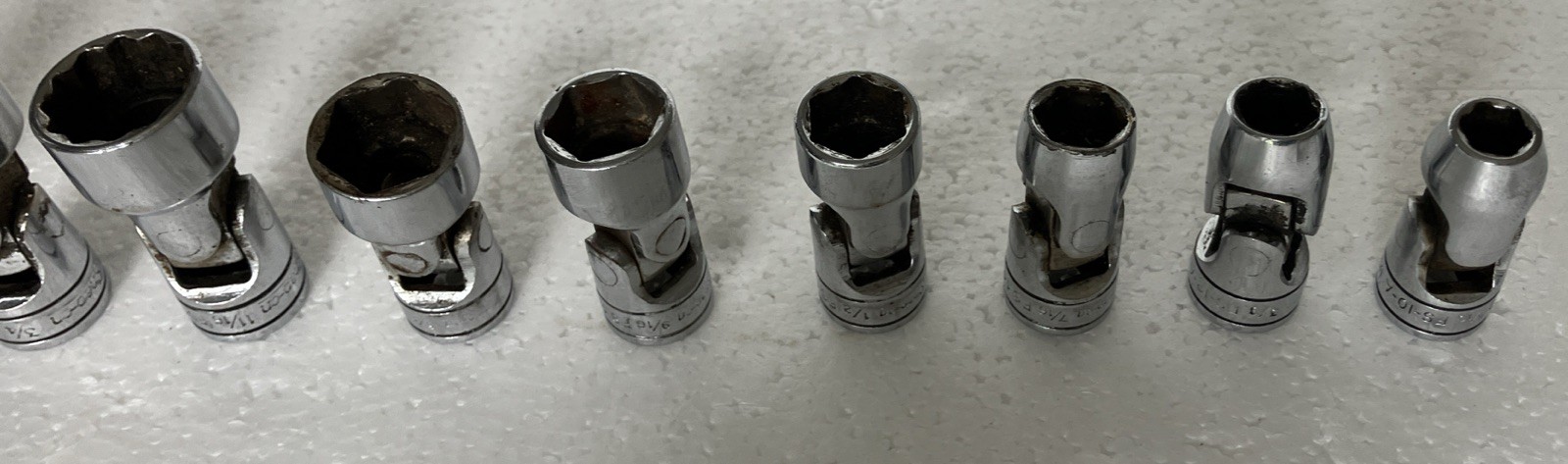 Snap On 3/8 Swivel Socket Set SAE 5/16 To 3/4 9 Sockets Including 5/8 Spark Plug