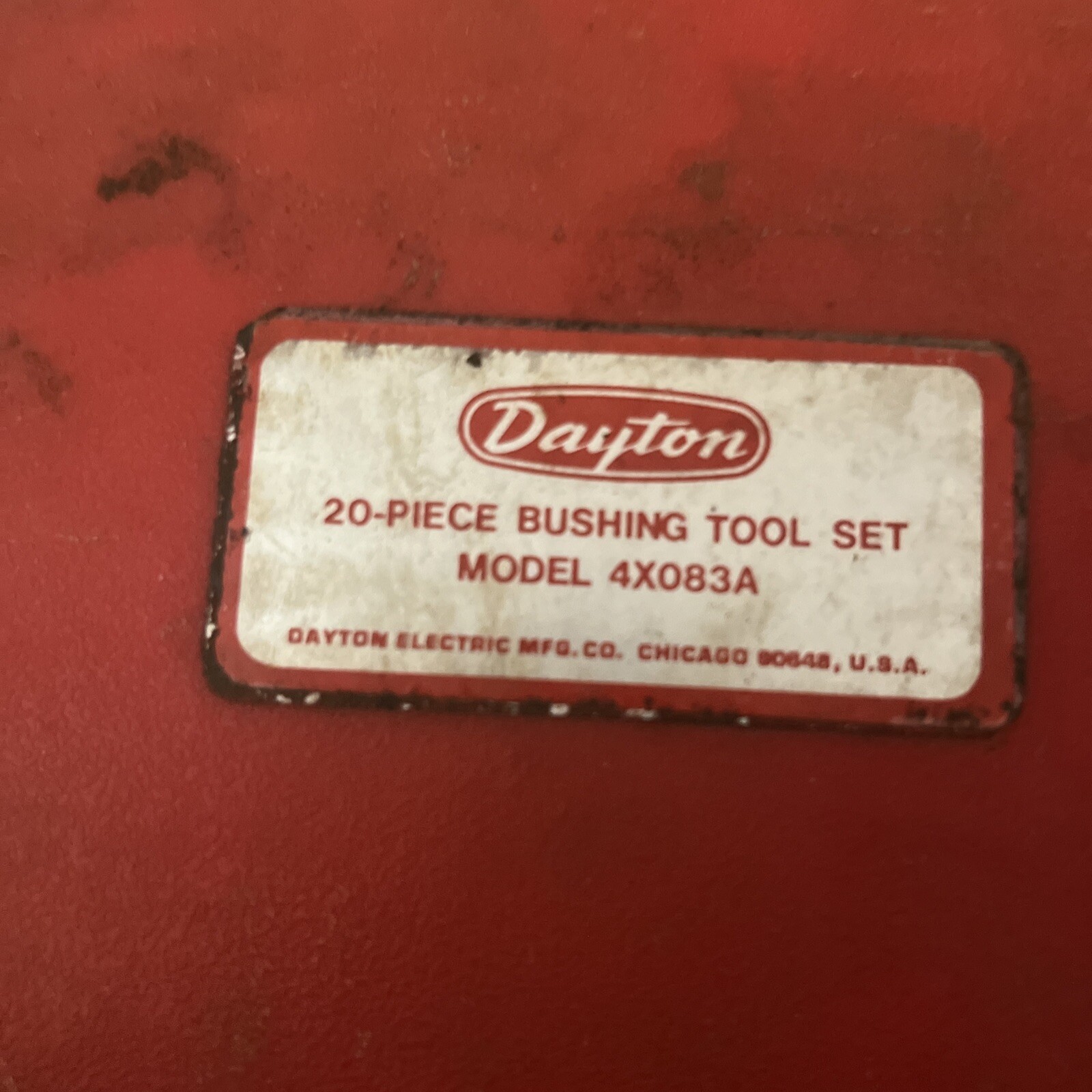 Dayton 4X083A 19 Of 20 Piece Bushing Removing & Inserting Set in Case