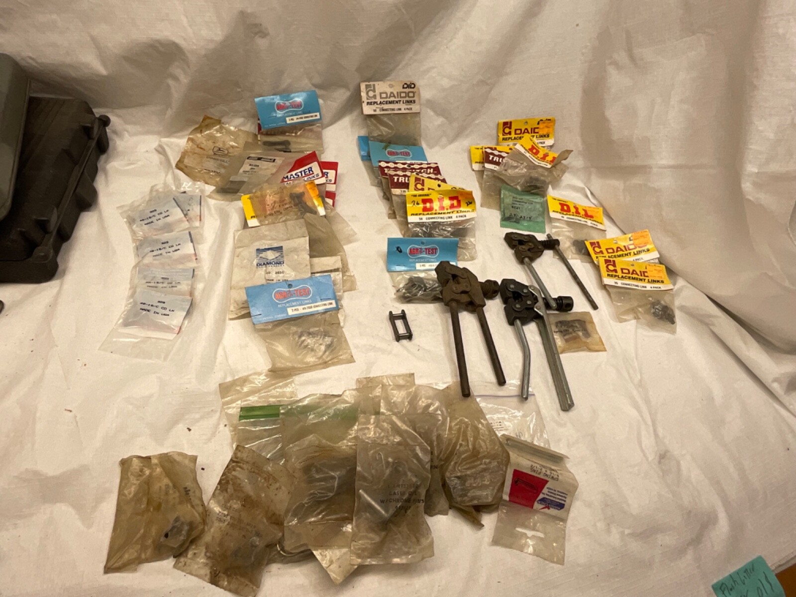 HUGE LOt Motorcycle Chain Breaker Tools and links, Farm machinery