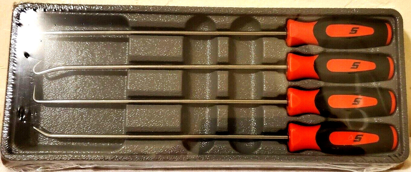 *NEW* Snap-on Pick Set, LONG SGLASA204CR *RED SOFT HANDLES* BRAND NEW & SEALED!