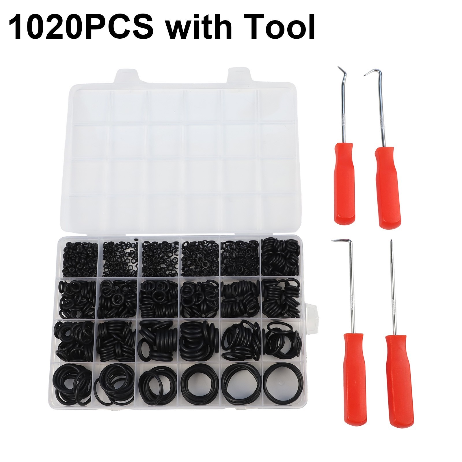 Organized 1020pcs O Rings with Plastic Storage for Easy Identification