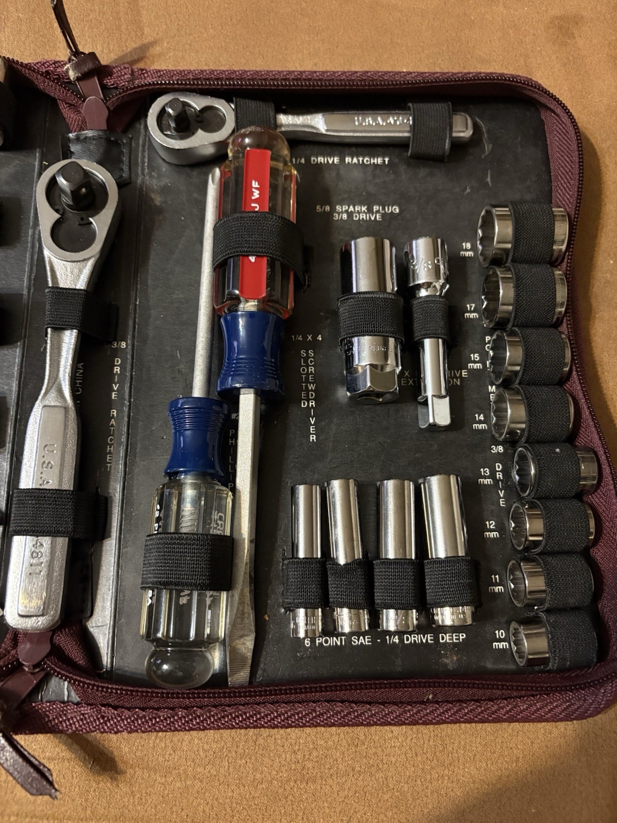 Craftsman USA Made 56 Piece Socket Tool Kit Metric And SAE In Zipper Pouch