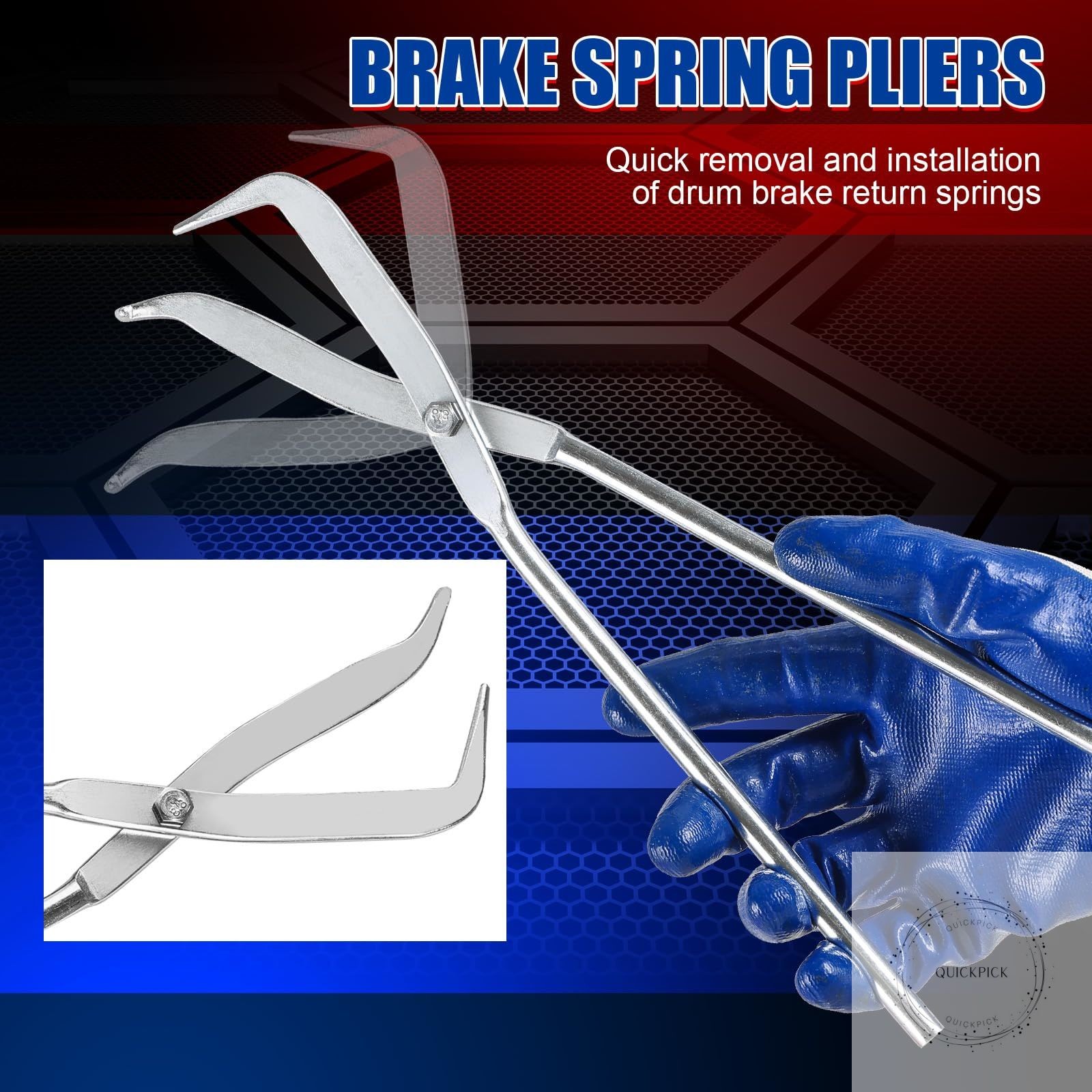 8PCS Drum Brake Tool Kit Brake Spoon Set with Drum Brake Spring Pliers, Brake Sp