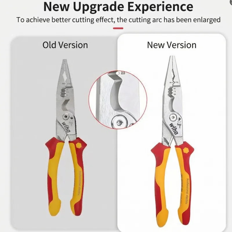 Insulated Pliers 1000V VDE Snip Nose Wire Stripping Plier Electrician Hand Tool