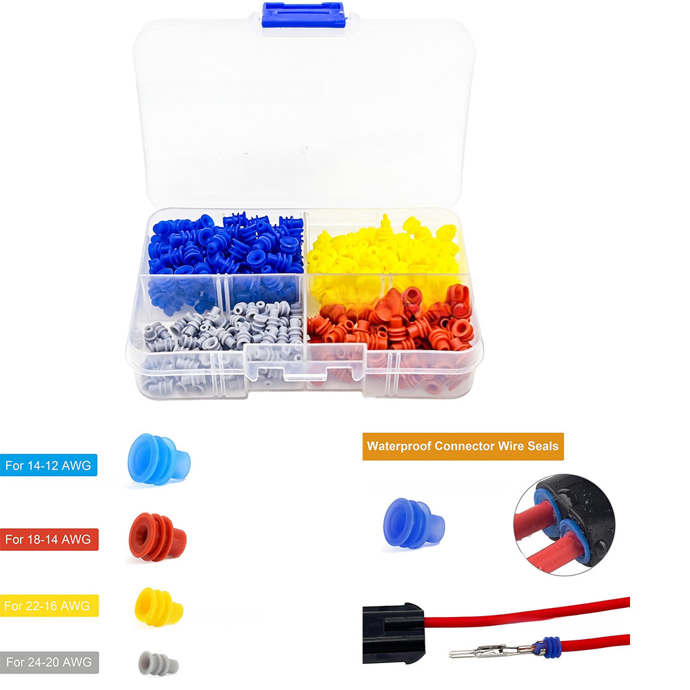 Waterproof Rubber Seals for Auto Connectors 400PCS Cable Wire Protection