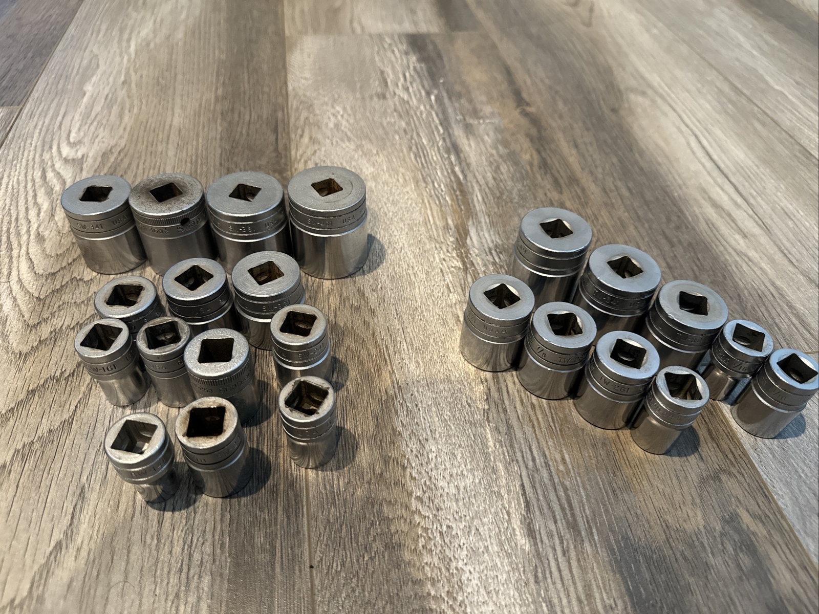 Snap On 1/2″ Drive Shallow 23 Pcs SAE Socket SW-401, SW381, SW-360 1/2, SW-341