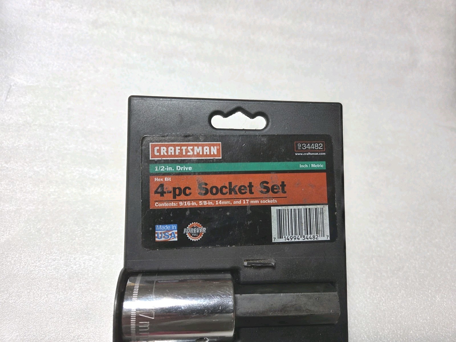 Craftsman 934482 1/2″ Dr. Metric And Sae Hex Bit Sockets 14mm,17mm,9/16, 5/8 USA